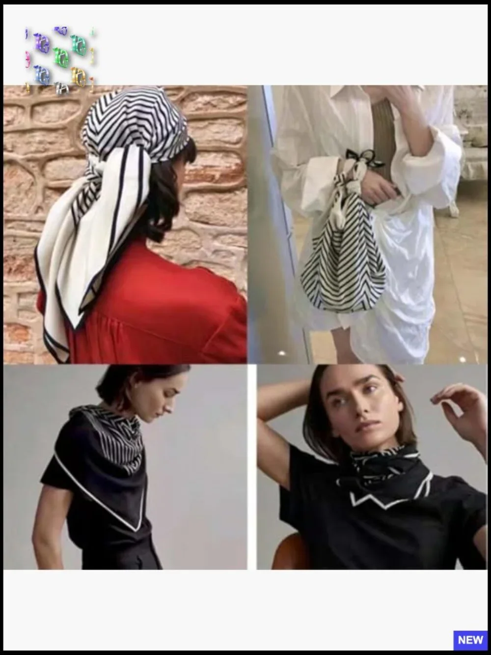 2pc Square Satin Scarves Lightweight Fashion Accessory Neckerchief Wrap